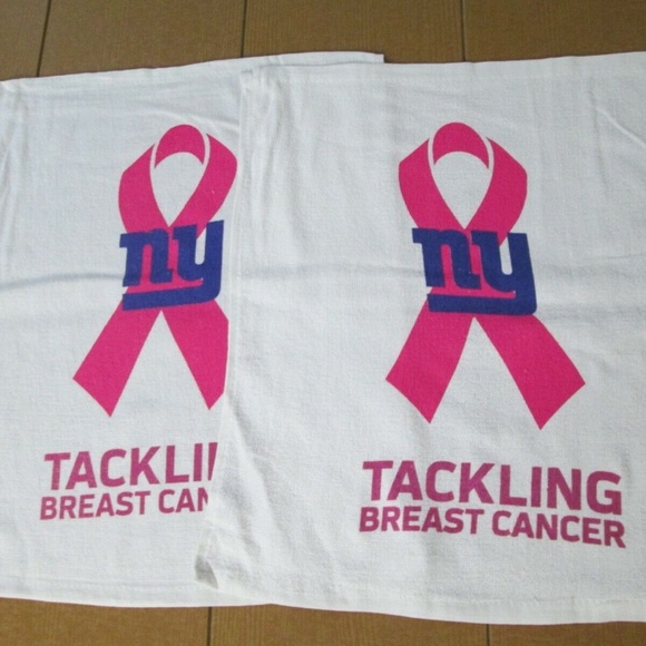 2 Pack Breast Cancer NY Giants 17x15'' Sport Towel - Picture 5 of 5